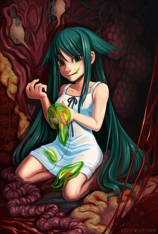 Saya from Saya no Uta having dinner. :^)